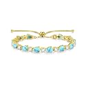 FANCIME 14K Gold Plated Silver Bolo Adjustable Tennis Bracelet for Women