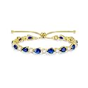 FANCIME 14K Gold Plated Silver Bolo Adjustable Tennis Bracelet for Women