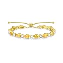 FANCIME 14K Gold Plated Silver Bolo Adjustable Tennis Bracelet for Women