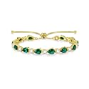 FANCIME 14K Gold Plated Silver Bolo Adjustable Tennis Bracelet for Women