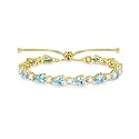 FANCIME 14K Gold Plated Silver Bolo Adjustable Tennis Bracelet for Women
