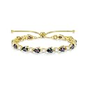 FANCIME 14K Gold Plated Silver Bolo Adjustable Tennis Bracelet for Women