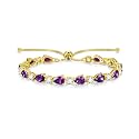 FANCIME 14K Gold Plated Silver Bolo Adjustable Tennis Bracelet for Women
