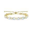 FANCIME 14K Gold Plated Silver Bolo Adjustable Tennis Bracelet for Women