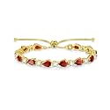 FANCIME 14K Gold Plated Silver Bolo Adjustable Tennis Bracelet for Women