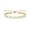 FANCIME 14K Gold Plated Silver Bolo Adjustable Tennis Bracelet for Women