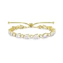 FANCIME 14K Gold Plated Silver Bolo Adjustable Tennis Bracelet for Women