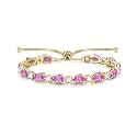 FANCIME 14K Gold Plated Silver Bolo Adjustable Tennis Bracelet for Women