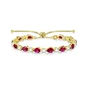 FANCIME 14K Gold Plated Silver Bolo Adjustable Tennis Bracelet for Women
