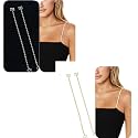 Fancy Adjustable Bra Straps for Women | Stylish & Comfortable For Dresses & Tops | Diamond & Pearl Design Non-Slip Bling Shoulder Straps for Wedding & Party Outfit