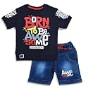 Fancy Kids Pure Cotton T-Shirt And Denim