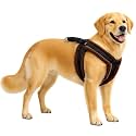 Fancy Soft Fur Padded Dog Body Harness, Adjustable Nylon Fabric Pet Harness | for 24-35 Kilograms Dogs (L, Black-Brown)