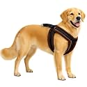 Fancy Soft Fur Padded Dog Body Harness, Adjustable Nylon Fabric Pet Harness | for 14-23 Kilograms Dogs (M, Black-Brown)