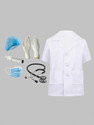Fancy Steps Doctor Coat Half Sleeve with Accessories Set and cap Gloves for kid Kids Costume Wear
