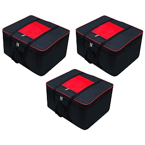 presents big size underbed water water proof storage bagstorage organizer for storing blanket clothes with zipper closure and handle red 3