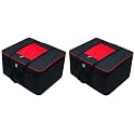 Presents Big Size Underbed Water Water Proof Storage Bag/Storage Organizer for Storing Blanket, Clothes with Zipper Closure and Handle (Red, 2)