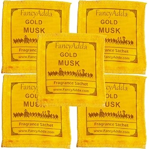 gold musk scented sachets  closet deodorizer amp wardrobe freshener  long-lasting fragrance for drawers car home pack of 5