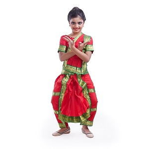 Fancydresswale Bharatnatyam Dance Dress for Girls