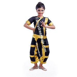 Fancydresswale Bharatnatyam Dance Dress for Girls