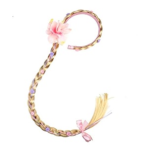 fancydresswale long hair princess hairpiece long 2934 cosplay braided wigs for girls princess dress up accessories pink large flower