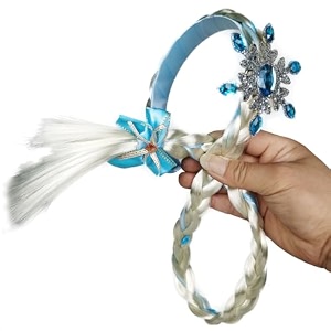 fancydresswale long hair princess hairpiece long 2934 cosplay braided wigs for girls princess dress up accessories blue large flower