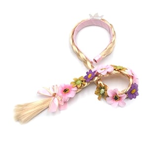 fancydresswale long hair princess hairpiece long 2934 cosplay braided wigs for girls princess dress up accessories pink crown