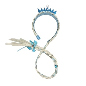 fancydresswale long hair princess hairpiece long 2934 cosplay braided wigs for girls princess dress up accessories blue large flower