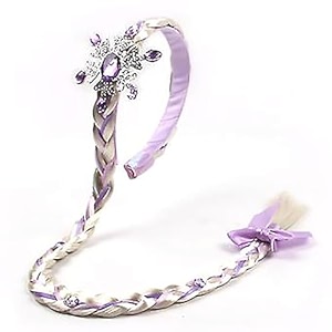 fancydresswale long hair princess hairpiece long 2934 cosplay braided wigs for girls princess dress up accessories purple snowflake