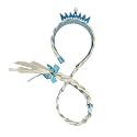 FancyDressWale Long Hair Princess Hairpiece Long 29" Cosplay Braided Wigs for Girls Princess Dress Up Accessories (Blue Large Flower)