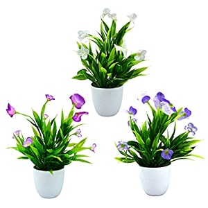 fancymart artificial potted butterfly flowers plants set of 3 pack artificial flowers butterfly plant small indoor potted small faux plants for home decor  office decor  wall decore