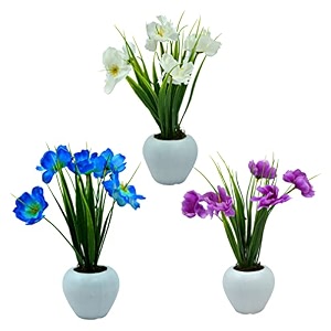 fancymart artificial potted grass flowers plants set of 3 pack artificial grass plant small indoor potted small faux plants for home decor  office decor  wall decore