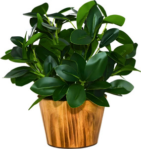 fancymart faux leaves in wooden pot appeal of your interior dcor bonsai artificial plant  with pot 13 cm green black