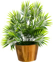 fancymart faux Leaves in Wooden Pot appeal of your interior décor Bonsai Artificial Plant  with Pot (13 cm, Green, Grey)