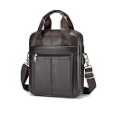 FANDARE Vintage Men's Shoulder Bag Small Briefcase Crazy Horse Leather Crossbody Pack