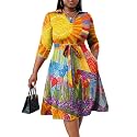 FANDEE Plus Size Midi Dress for Women Casual - Fit and Flare Summer Dresses
