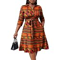 FANDEE Plus Size Midi Dress for Women Casual - Fit and Flare Summer Dresses