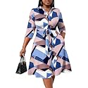 FANDEE Plus Size Midi Dress for Women Casual - Fit and Flare Summer Dresses