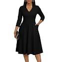 FANDEE Plus Size Midi Dress for Women Casual - Fit and Flare Summer Dresses
