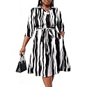 FANDEE Plus Size Midi Dress for Women Casual - Fit and Flare Summer Dresses