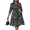 FANDEE Plus Size Midi Dress for Women Casual - Fit and Flare Summer Dresses