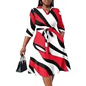 FANDEE Plus Size Midi Dress for Women Casual - Fit and Flare Summer Dresses