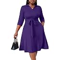 FANDEE Plus Size Midi Dress for Women Casual - Fit and Flare Summer Dresses