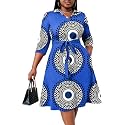 FANDEE Plus Size Midi Dress for Women Casual - Fit and Flare Summer Dresses