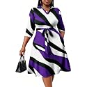FANDEE Plus Size Midi Dress for Women Casual - Fit and Flare Summer Dresses
