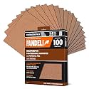 Fandeli | Multi-Purpose Sandpaper | 100 Grit | 25 Sheets of 9'' x 11'' | Ideal for Sanding Metal, Untreated Wood and Painted Surfaces