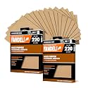 Fandeli Multi-Purpose Sandpaper - 220 Grit, 50 Sheets of 9'' x 11'', Ideal for Metal and Wood, Hand Sanding and Orbital Sanders