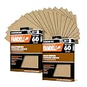 Fandeli Multi-Purpose Sandpaper - 60 Grit, 50 Sheets of 9'' x 11'' - Ideal for Metal, Wood &amp; Wall Sanding - Compatible with Orbital Sanders