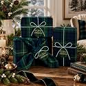 Fanfanwin 3 Pcs 26" Reusable Christmas Fabric Gift Wrap with Tags and Ropes