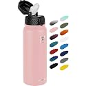Fanhaw 20oz Kids Stainless Steel Water Bottle with Straw Lid, Pink
