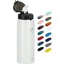 Fanhaw 24oz Kids Stainless Steel Water Bottle with Straw Lid, White